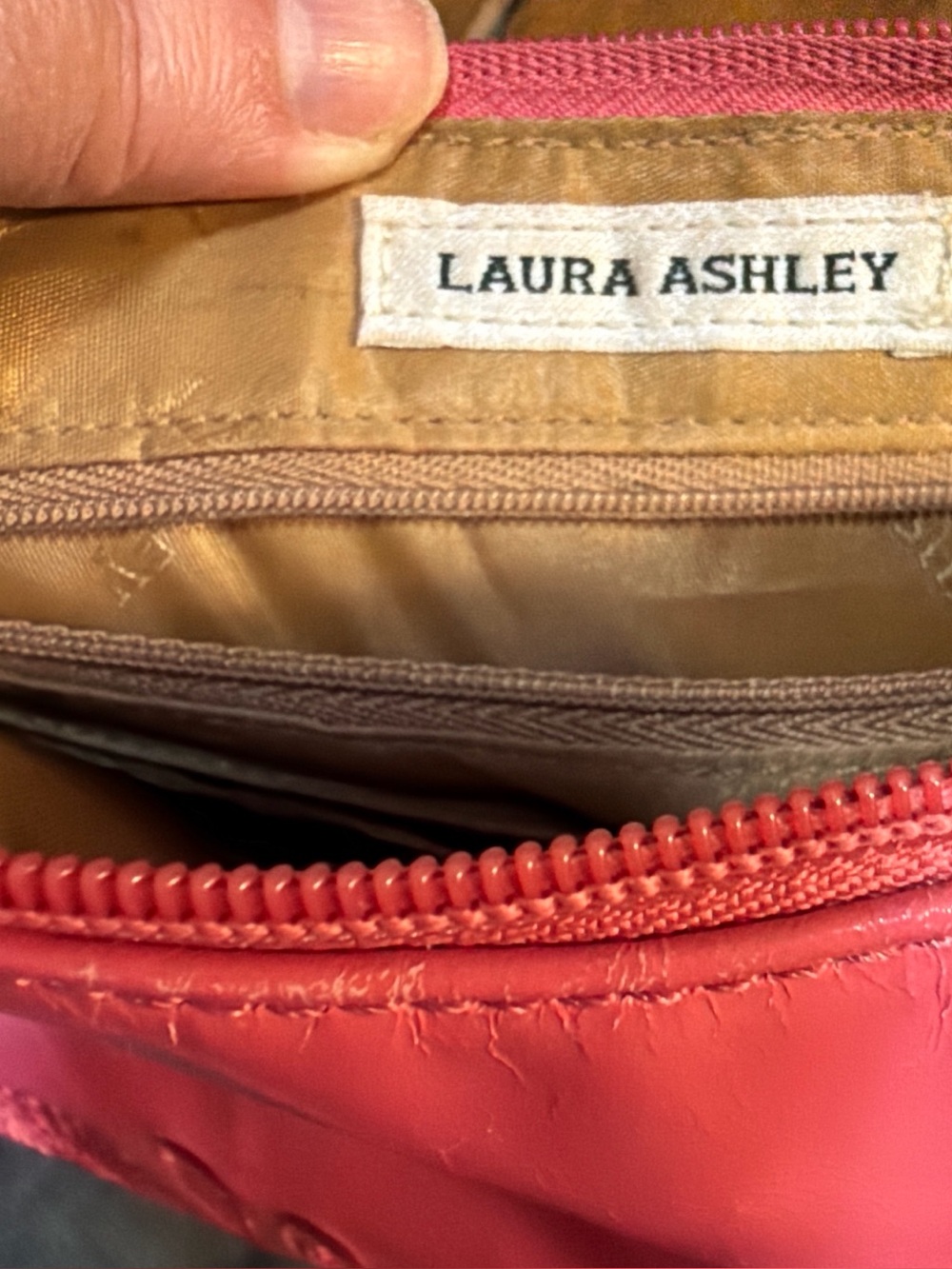 Laura Ashley Pink Quilted Cosmetic Organizer with Interior Pockets